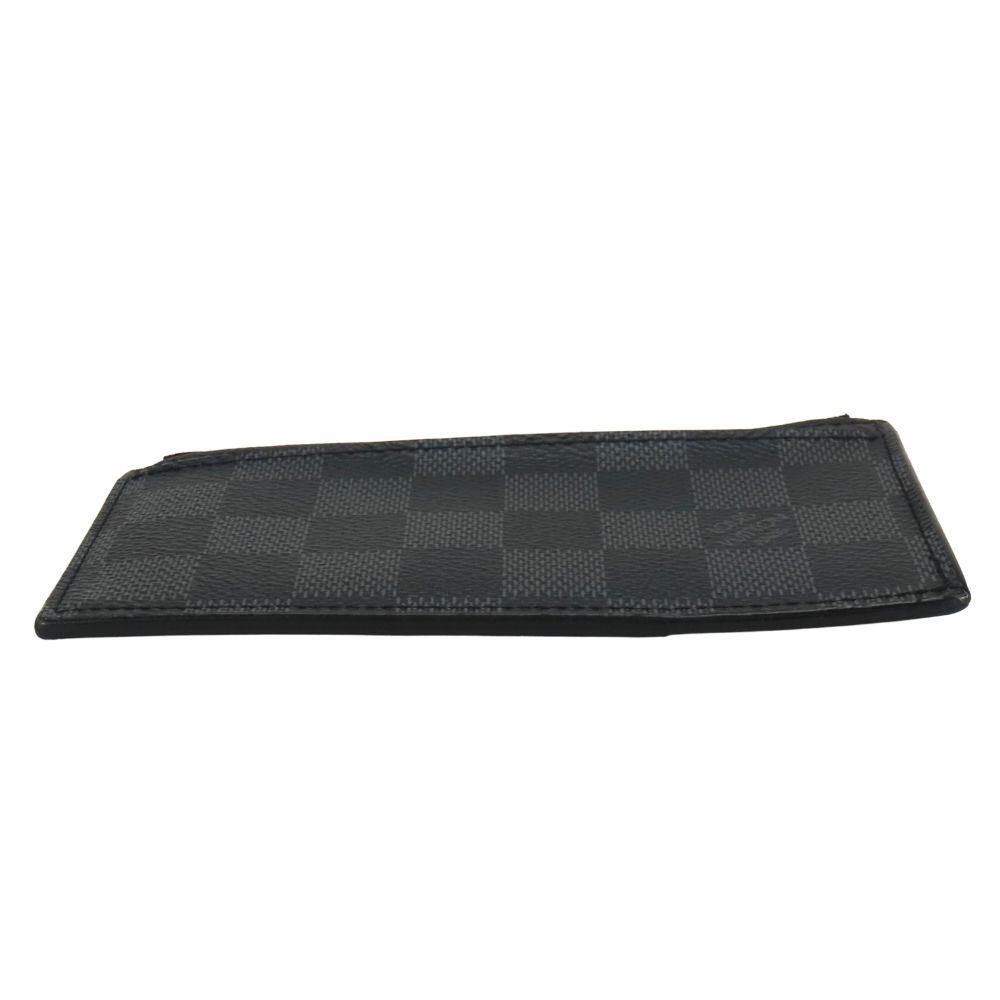 Used LOUIS VUITTON Card Case Coin / Card Holder N64038 Damier Grafitte Black Gray Compact