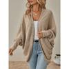 Women New Arrival Solid Medium Length Knit Cardigan, Autumn Winter Casual Open Front Knitted Sweater