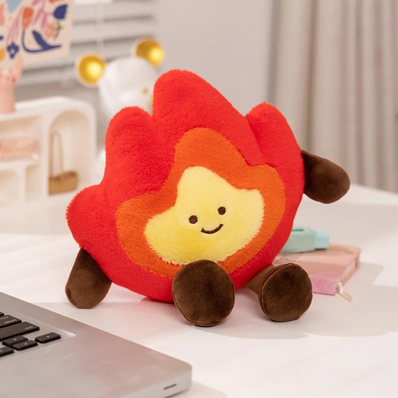 Simulation Bonfire Plush Toy Soft Stuffed Cartoon Fire Doll Creative Pillow Back Cushion Room Decor Christmas Gifts