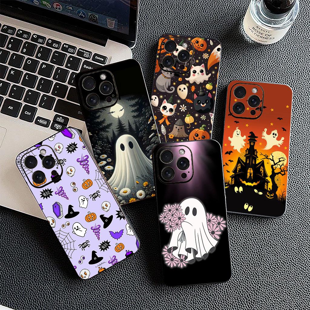 for Motorola Moto Edge 50 One 30 Fusion 40 neo Ultra Pro 20 Lite G85 G84 E15 E14 Case Halloween Little Ghost with Pumpkin Art