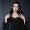 Morticia Addams Vintage Gothic Black Long Sleeve Dress