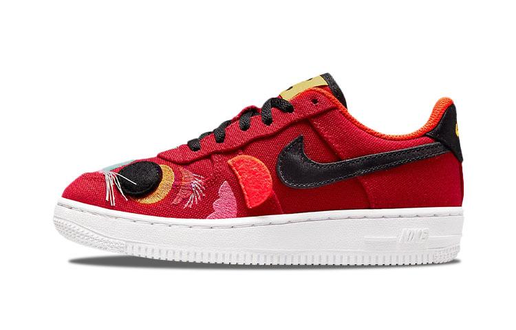 Nike Air Force 1 LV8 Lion Dance Lion Dance Canvas Casual Low top Skateboard Shoes Red Year Of The Tiger Kids DQ5071-601 28