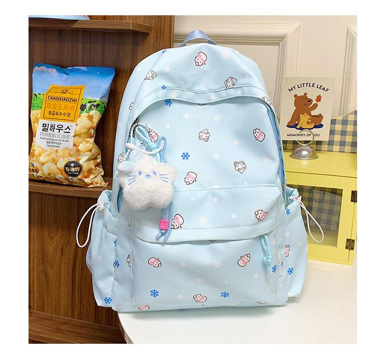 Schoolbag large capacity backpack high value fresh campus junior high school student schoolbag lightweight spring outing backpack female