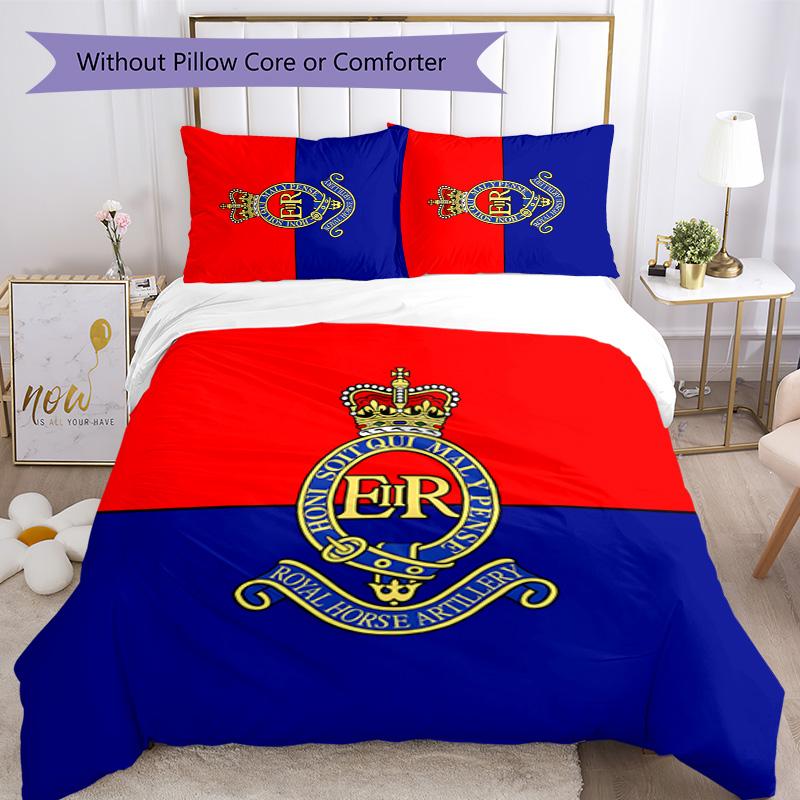 British Royal Artillery 3pcs Bedding Set Duvet Cover Closure Includes 1 Duvet Cover & 2 Pillowcases for All Seasons Bedroom Home Dorm Decor