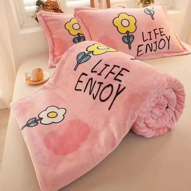 Dual-Use Flannel Throw & Bed Sheet: Thick, Warm, Winter & All-Season Blanket for Dorm or Home, Single/Double