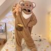Damen Fleece-gefütterte Halloween-Pyjamas - Einteiler Cartoon-Kürbis-Design für Herbst/Winter Hauskleidung oder Outdoor-Bekleidung