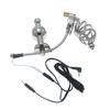 Chaqiu Electric Pulse CB Chastity Cage & Lock with Anal Plug Stainless Steel Set