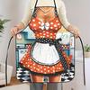 1pc 1pcs Vintage 1950s Polka Dot Apron - Retro -Up Kitchen Wear, Washable Polyester Aprons Suitable for Cooking, Baking, BBQ,
