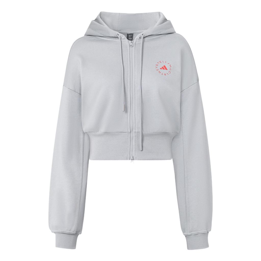 Adidas Sportswear Cropped Hoodie Women Hoodies Light-Cyan Gray JD7712