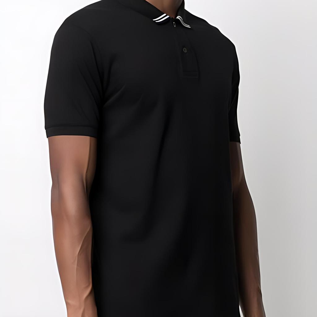Emporio Armani Solid Color Short Sleeve Polo Shirt Men tops Black 3K1FM6-1JTKZ-0999
