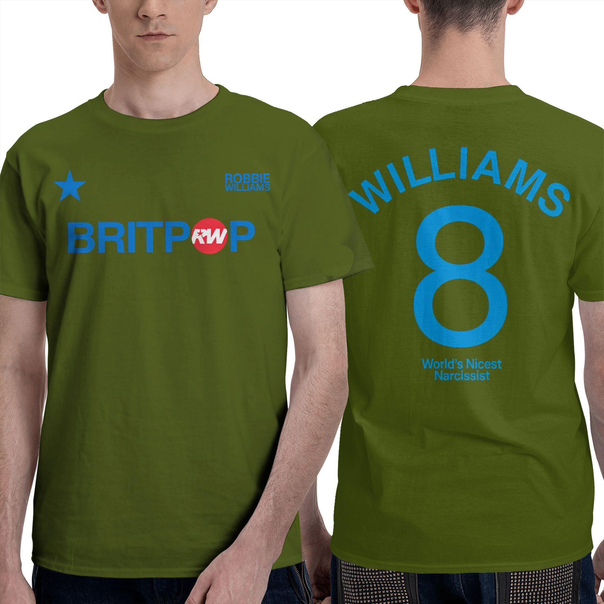 XIXI Fashion Grappige Robbie Williams Britpop Tour 2025 T-shirts voor Heren Ronde Hals 100% Katoen T-shirt Korte Mouw T-shirt Grote Maat Kleding 4XL