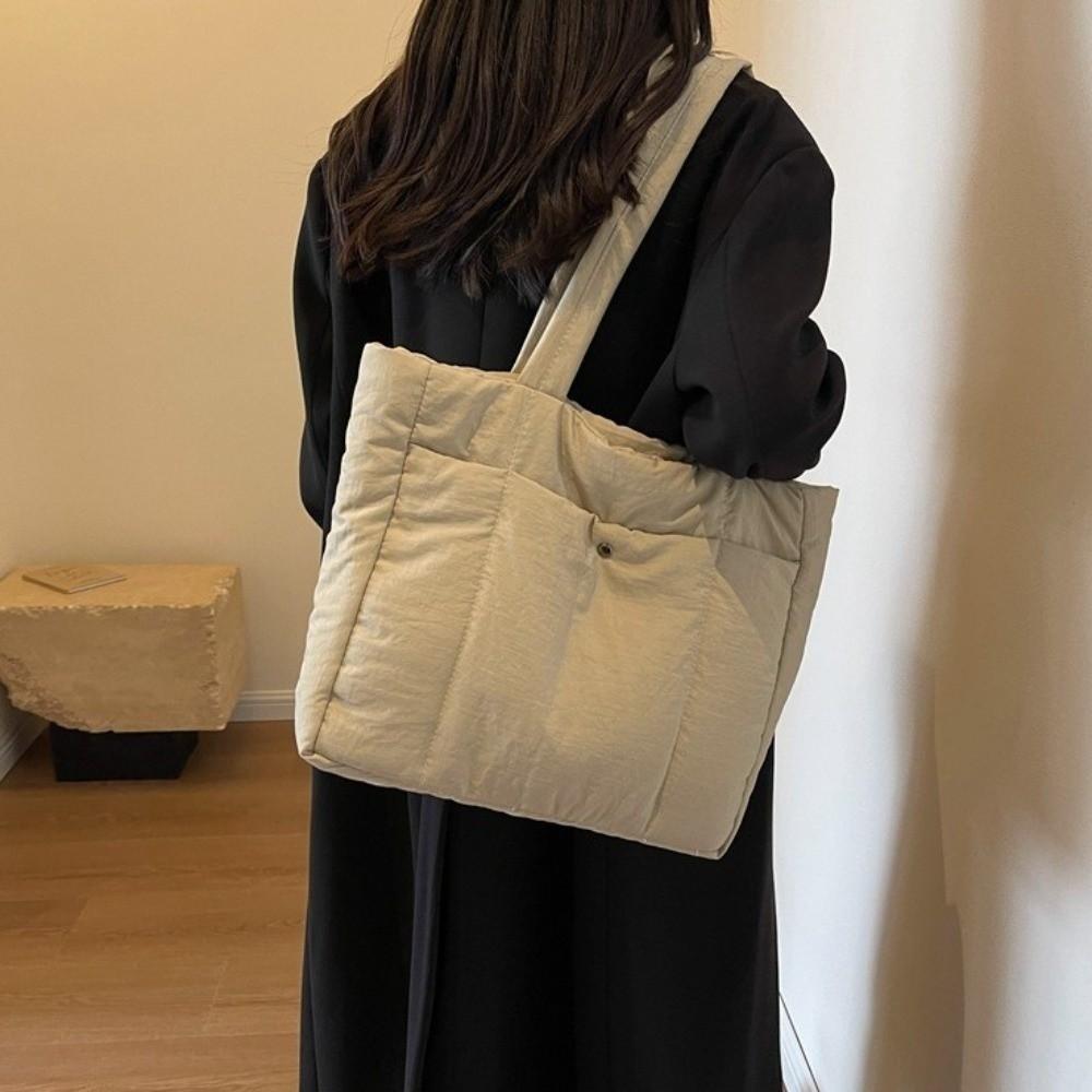 Fashion Lady Laptop Handbags Large Capacity Women Cloud Tote Bag Puffer Shoulder Bag  for Winter