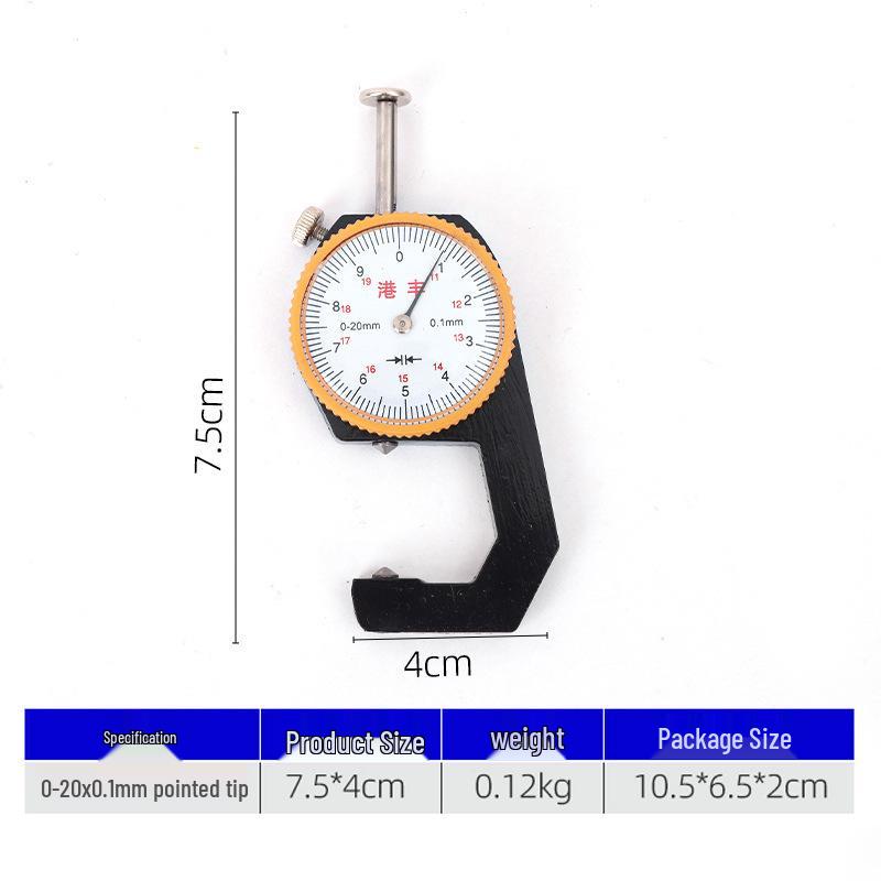 Pearl Steel & Wood Thickness Gauge 0-20mm: Flat & Pointed Head Options