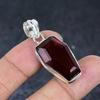 Naturlig Granat Edelsten Håndlaget 925 Sterlingsølv Smykkeanheng 1,58" A0y15