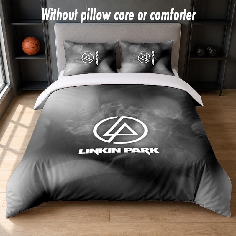 Linkin Park Design Bed Bedding Set 1 Duvet Cover + 2 Pillowcases Soft Breathable Household Bed Linens
