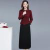 Elegant Slim-Fit Patchwork Fake Two-Piece Dress - Women's Mid-Length Over-the-Knee Skirt, Autumn 2026 Collection