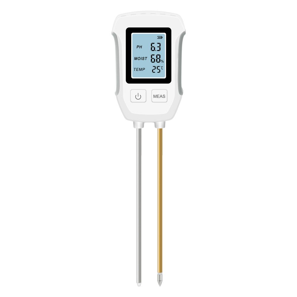 Yieryi Soil PH Meter LCD Digital PH Moisture Temp Tester Dual Needle Acidity Detector for Hydroponics Potted Plants Garden Farm