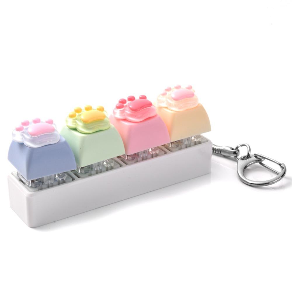 Colorful Design Cat Paw Squishy Keychain Smooth Texture KeyCap Keychain Fun Play