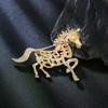 Einteilige Strass-Pferdebrosche, Unisex Emaille-Tier-Anstecker, Ideal für Damen-Büroparty, Modeaccessoires und Geschenke