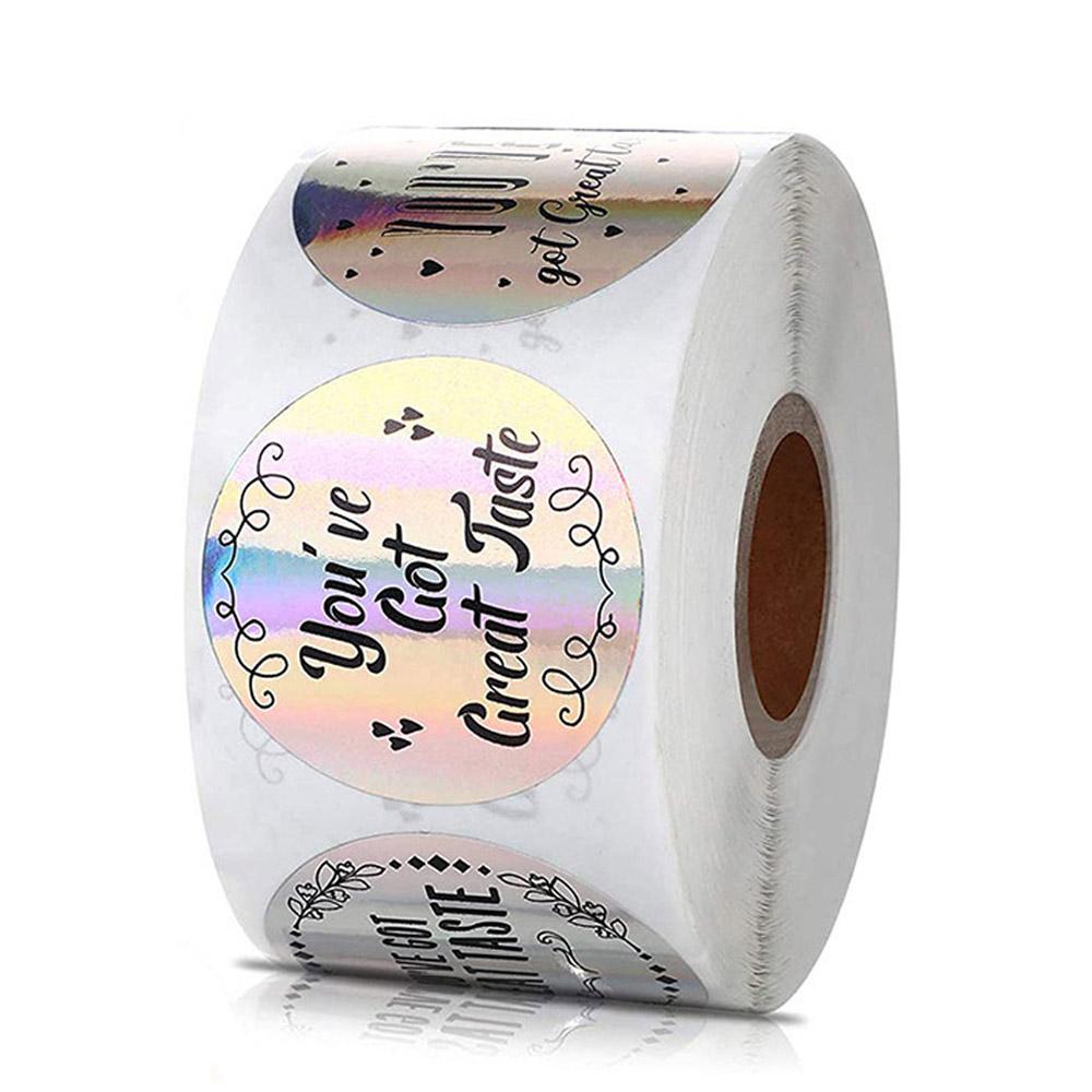 25mm Rainbow Laser Thank You Stickers Small Business Stickers 50-500pcs Adhesive Labels For Business Boutiques Wrapping Supplies