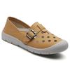 Little white shoes women's spring cowhide thick-soled women's shoes hollow lazy shoes soft-soled breathable casual shoes