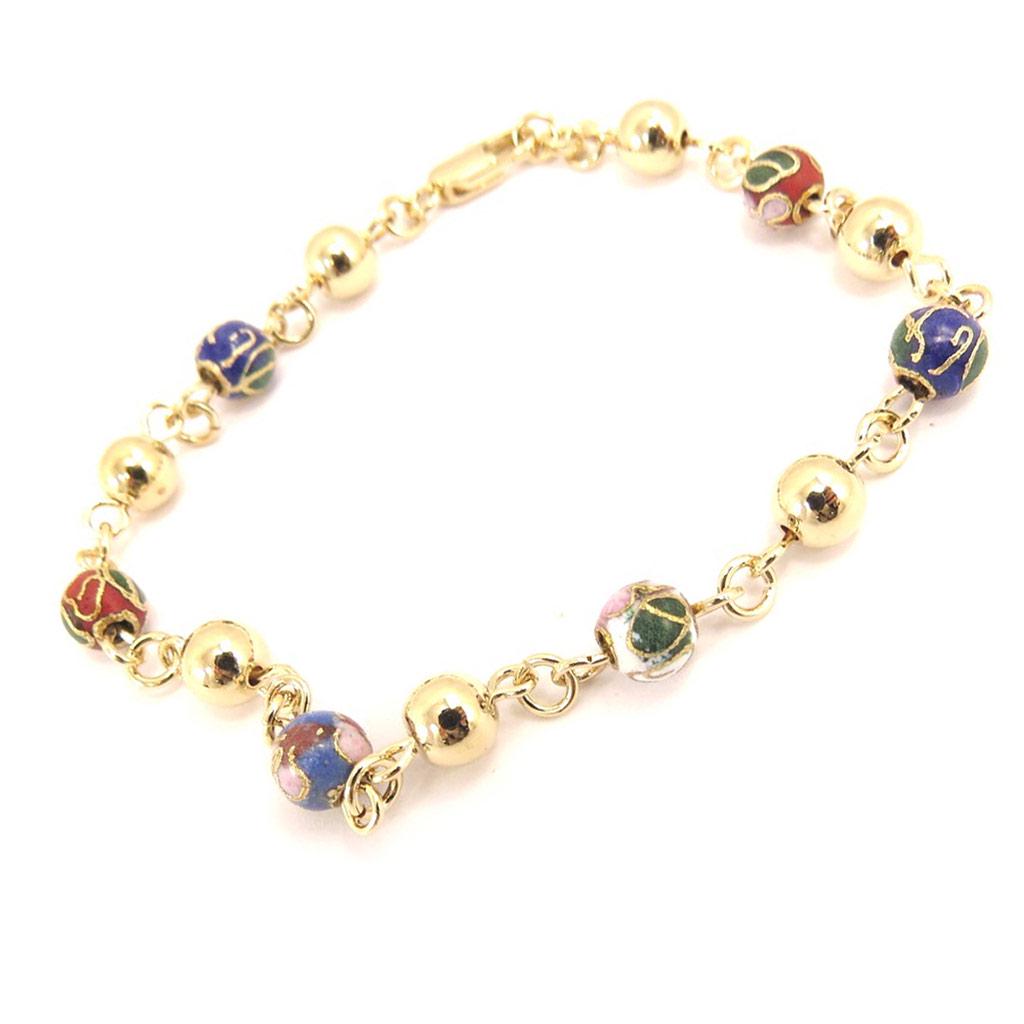 Les Trésors De Lily [D7334] - Bracelet Plaqué Or 'Mélodie Cloisonné' Tutti Frutti
