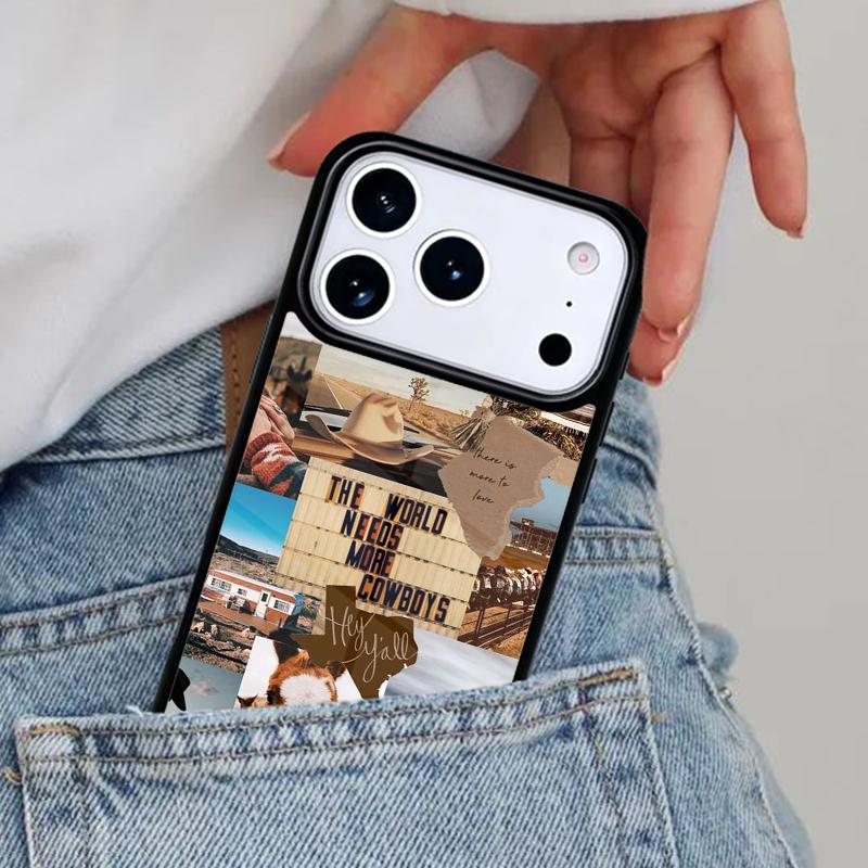 Cowboy Cowgirl Western Ranch Boho Phone Case for iPhone 16e 15 14 13 12 17 Pro Max Plus Air 17pro Cover Coque