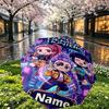 Custom Name Personalized Kpop Demon Hunter Print Umbrella, Auto Open Close, 8‑Rib Sturdy Frame, Commute Camping Hiking Use, Birthday Gift
