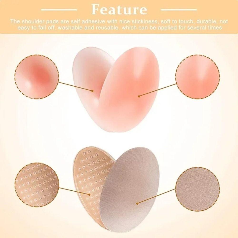Thickness Invisible Shoulder Pads Self Adhesive Style Sponge Pad Anti-Slip Shoulder Pads  for Women