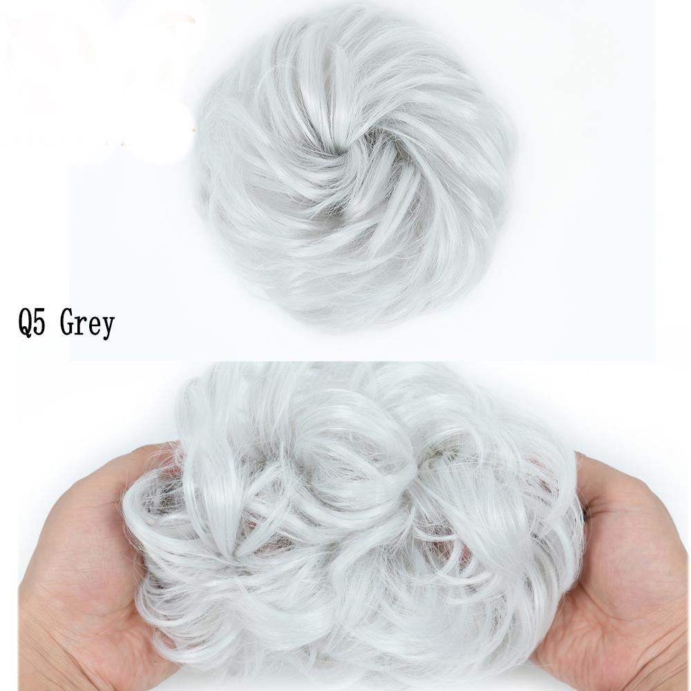 LISI HAIR Synthetic Curly Scrunchie Chignon with Elastic Rubber Band Messy Bun Ponytails Extension for Women
