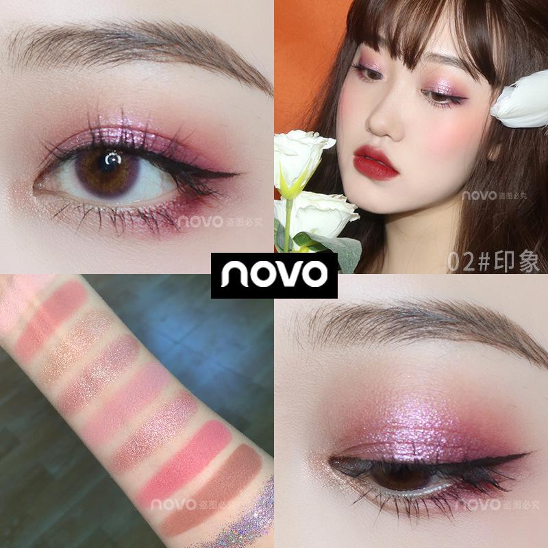 Novo Keyboard Fingertip Nine-Color Eyeshadow Palette INS Ultra Flame Pearl Shimmer Affordable Mashed Potato Eyeshadow