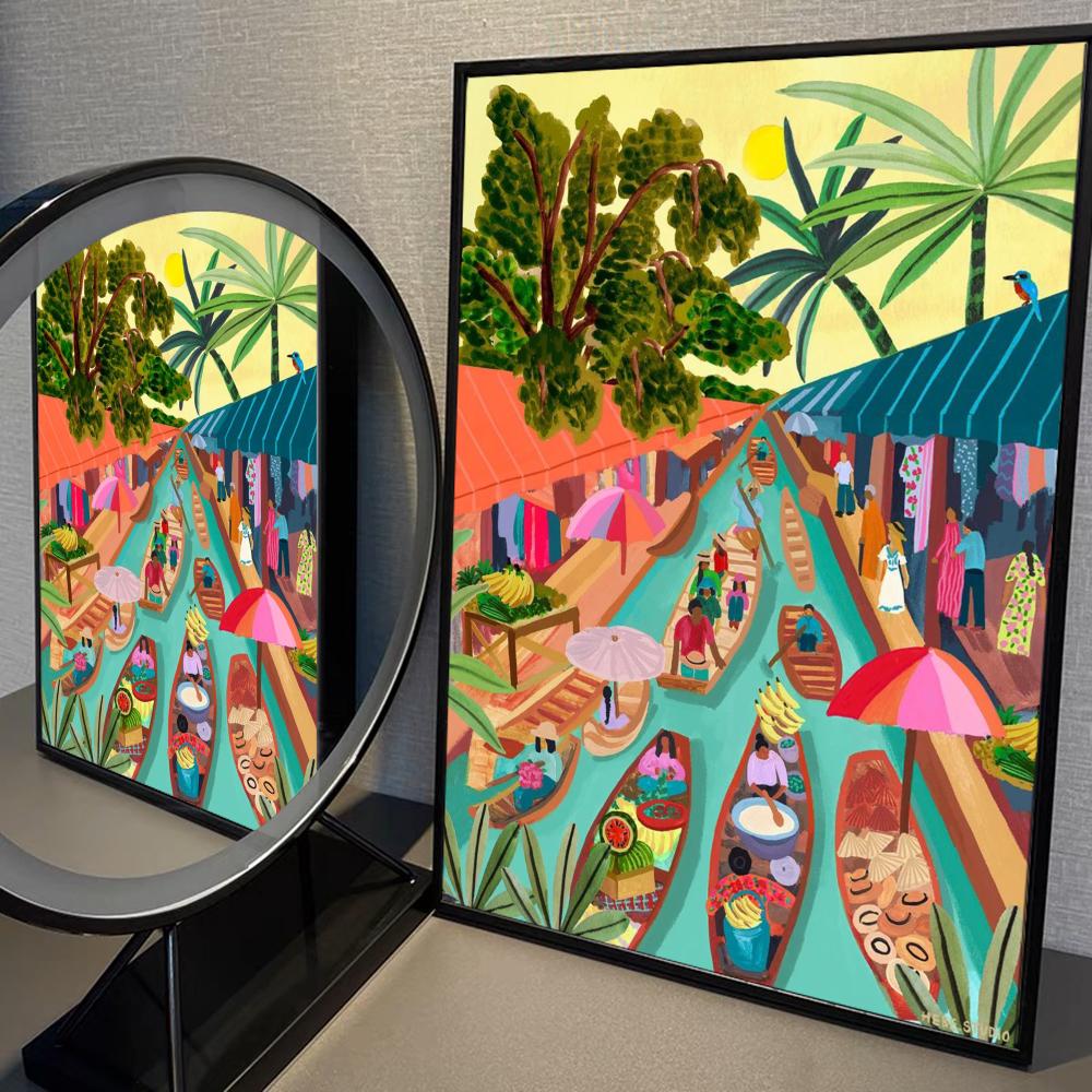 Neuseeland Blue Pools See Reise Gut Poster Kraftpapier Drucke Vintage Zuhause Zimmer Café Bar Kunst Wanddeko Ästhetisches Gemälde