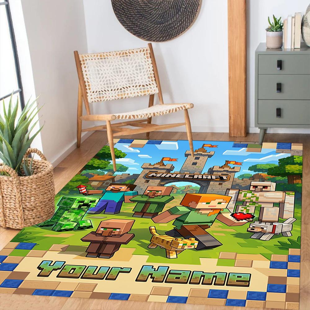 Minecraft Personalized Name Carpet Design For Study Room Hallway Kitchen Game Room Antislip Carpet Anime Office Decor Spiritual Gift