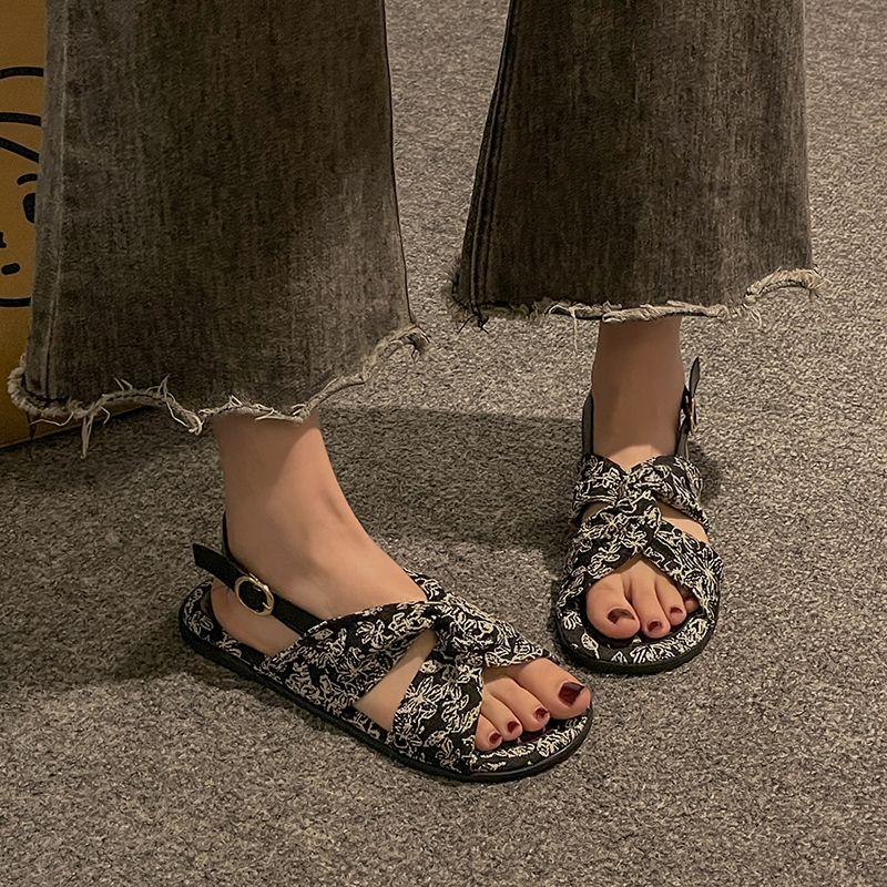 Flat Rubber Open Toe Roman Style Beach Sandals for Women New Breathable Fashion 2025 Luxury The Best Summer Woman Shoes On Sale