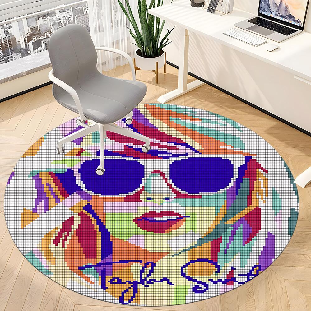 1PC Taylor Swift Office Round Rug, Non-slip, Soft and Durable Office Rug for Interior Decoration, Perfect for Office, Beautiful Decoration