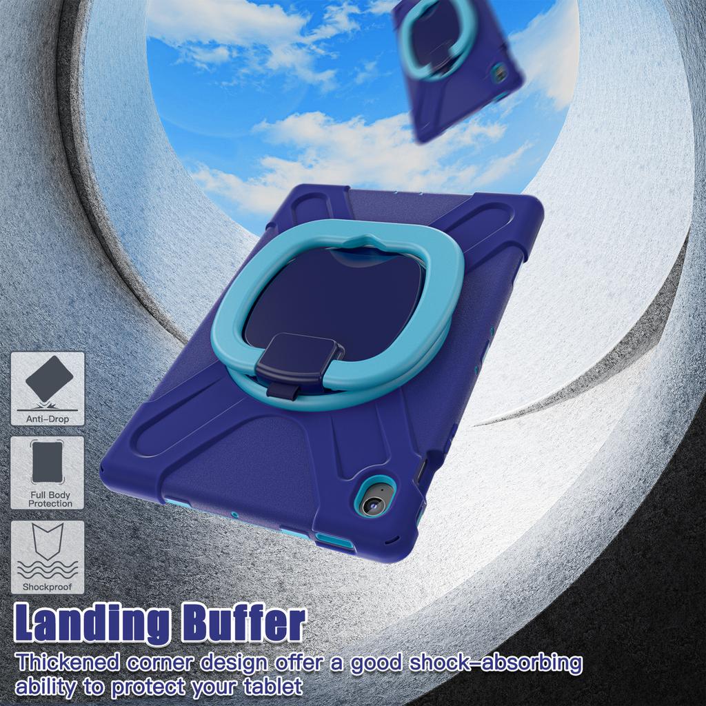 Tablet Case with Shoulder Strap for Samsung Galaxy Tab S10 FE+ SM-X620/SM-X626B TPU + PC + Silicone Kickstand Cover