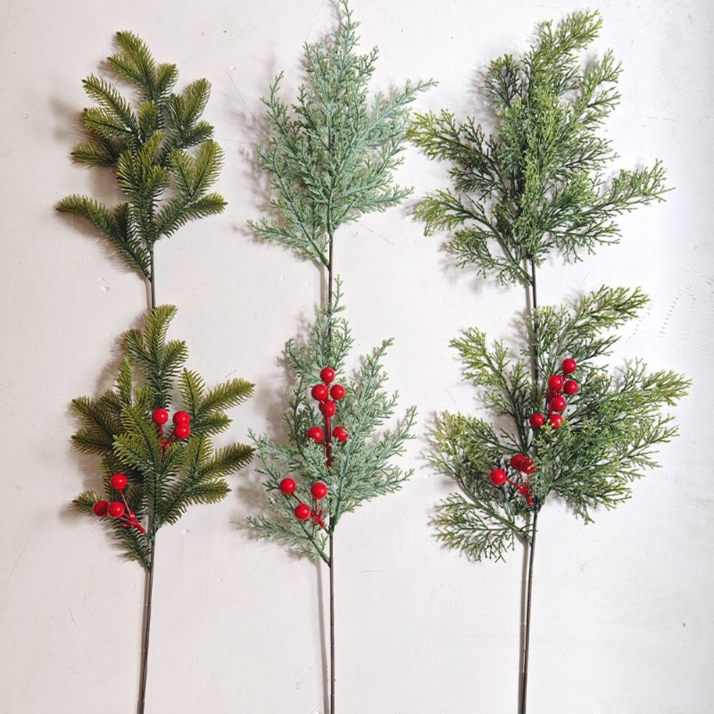 Fake Red Berry Christmas Pine Needles DIY Wreath Simulation Pine Needle  DIY Christmas Gift