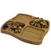 Plate Wooden Board Bamboo Plate Compartments For Snacks Dishes Cakes