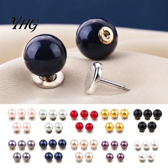 Quick Fix Buttons for Sewing 5Pcs Fake Pearl Clothing, Removable Decorative Brooch Pins, No Clothes Fixing Clips Necklines Sew Safety Pins Shirt