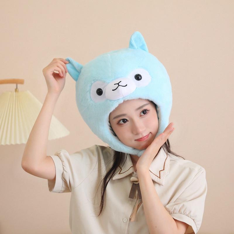 

Трехцветная шапка-головной убор из альпаки, реквизит для фото, мультяшный головной убор, реквизит для фото, реквизит для выступлений 38*33CM0.19kg синий