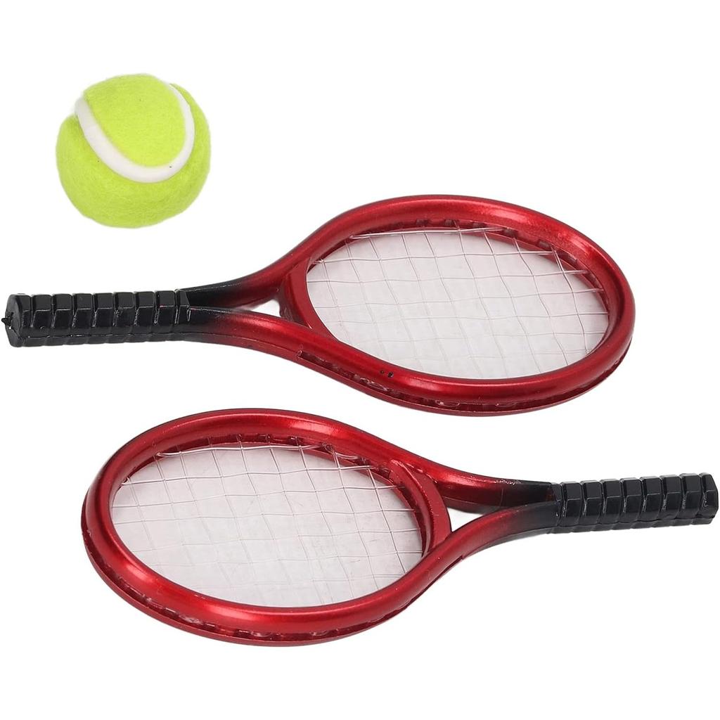 Doll Tennis Racket 1/12 Scale Home Decor Perfect Details Miniature Tennis Racket with Storage Bag for Kids