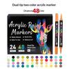 24/48 Farben Doppelspitz Acrylfarbe Marker Stift Zweifarbiger Hohe Sättigung Farbe Stift Für Kinder Schüler DIY Graffiti Kunst Zeichnen