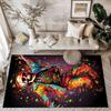 Skull With Headphones And Flames Floor Mats for Living Room, Bedroom and Room Decoration Are Suitable for Gifts.