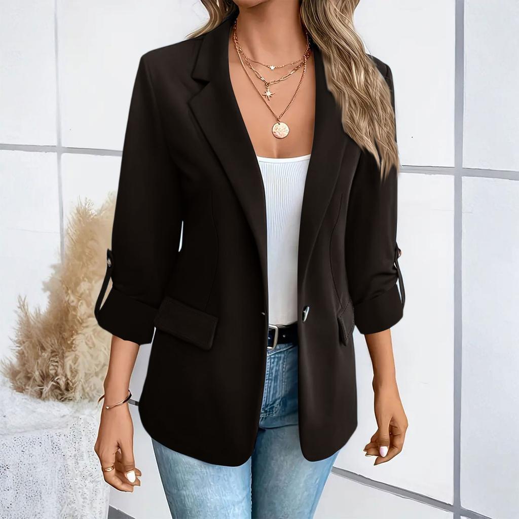 Damen Blazer für die Arbeit Jacken Schick Langarm Business Casual Outfits Arbeitsblazer