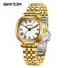 Sanda Women's Luxury Quartz Watch - Small Lightweight Square Design with Roman Numerals, Casual Waterproof Wristwatch