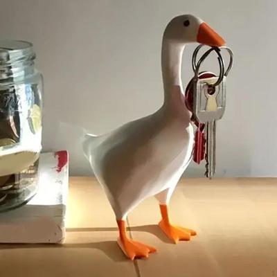 Goose Duck Key Holder Figurine Home Decoration Animal Sculpture for Storage Room