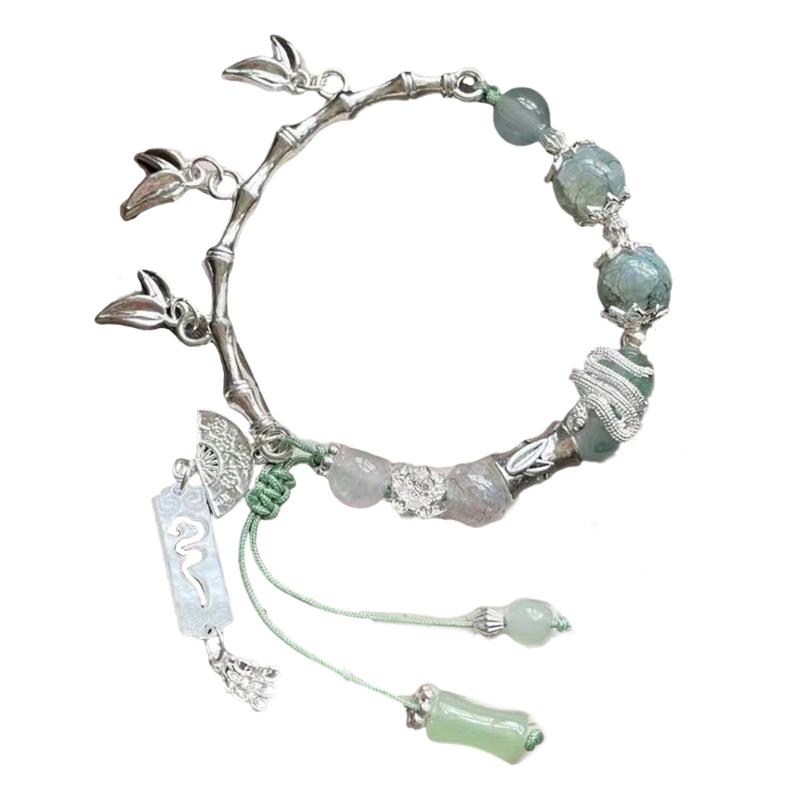 Elegant Oriental Bamboo Knot Bracelet for Women Featuring Serpents Wisdoms Design and Premium Weaving Craft