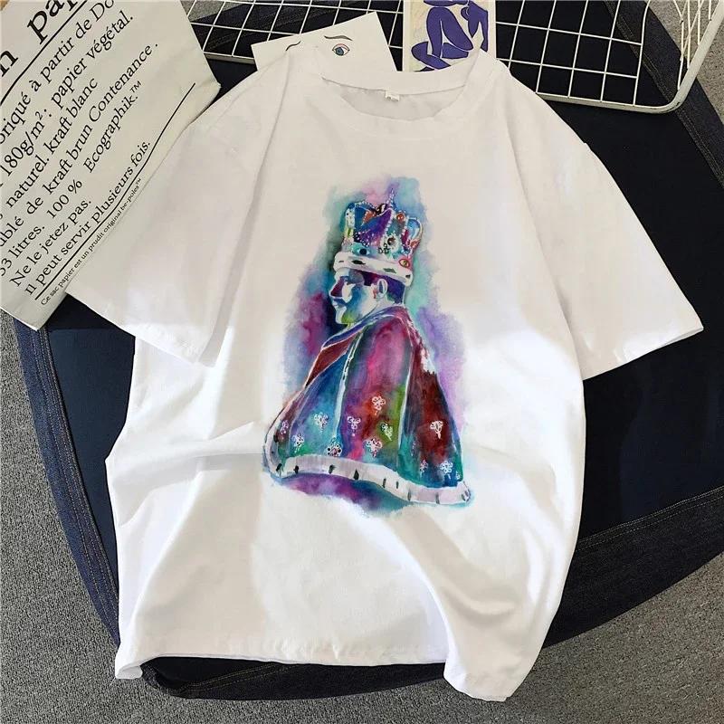 Freddie Mercury Queen Band T Shirts Women 90's Graphic Rock Top Tees Female Harajuku Vintage T-shirt Fashion Streetwear Tshirt