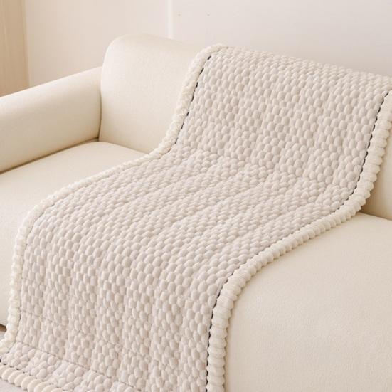 Sofa Cushion Cover Thickened Plush Couch Covers Pet Friendly Soft Slipcover Protector for Living Room Bedroom