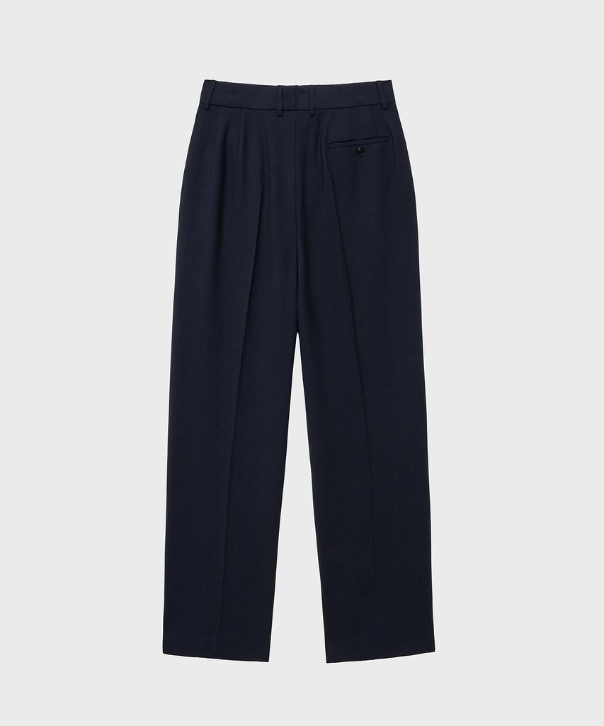 NOIRER Lux Wool Wide Slacks (Navy)